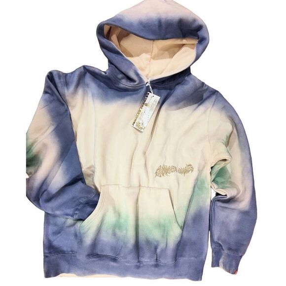 JUNGLES JUNGLES SPRAY DYED HOODIE BIRCH BLUE GREEN XL - Picture 1 of 15